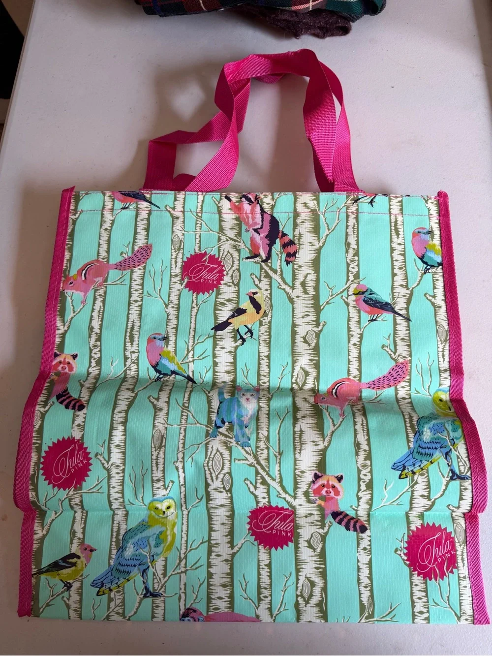 Tula Pink Full Moon Forest II Mint Owl Tote Bag